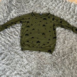 Buffalo David Bottom Green and Black Star lose crewneck (unworn/good condition)